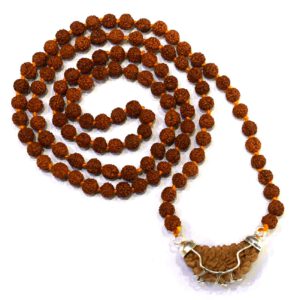 Mansha Puran Brown Certified Ek MukhiOne Face Rudraksha Mala Pendant for Men and Women 25 mm