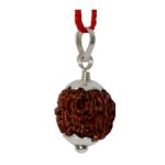 Mansha Puran Nepali Eight Face 8 Mukhi Rudraksha Silver Pendant with Red Thread