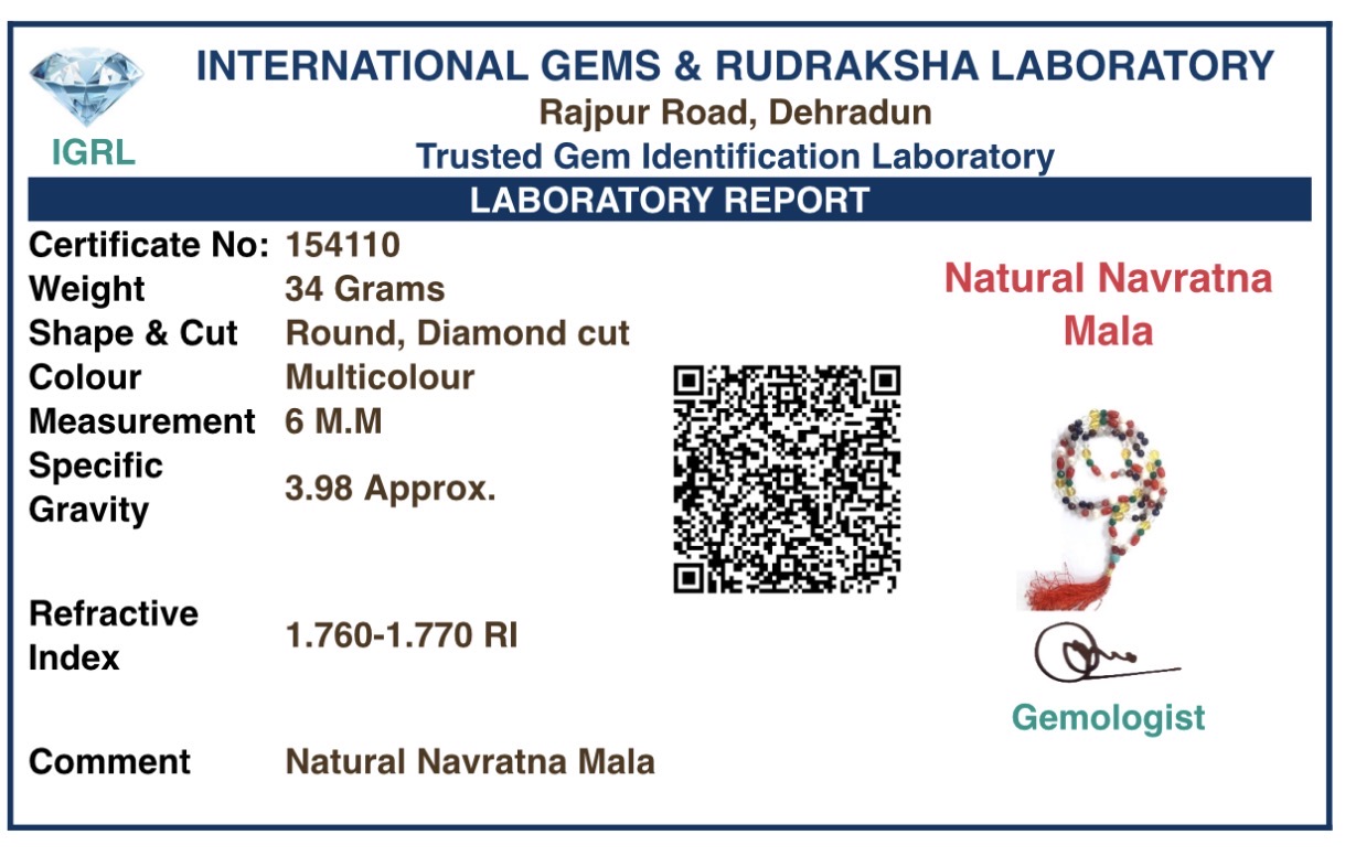 Mansha Puran Diamond Cut Navgrah / Navratna Mala Rosary 72+1 Beads - Image 4