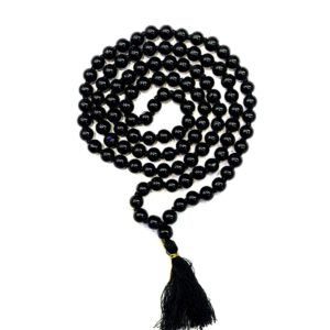Mansha Puran Black Agate / Kala Hakik Mala Rosary 108+1 Beads