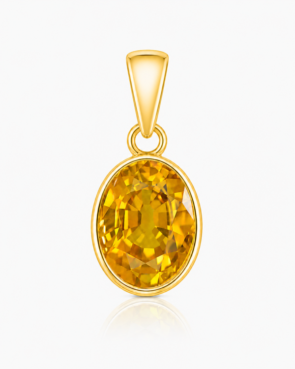 Yellow Sapphire ( Pukhraj ) Pendant