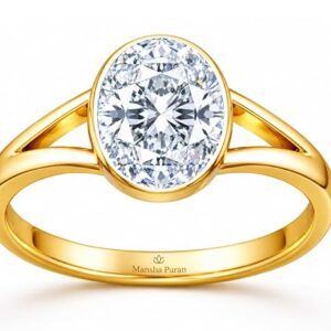 Oval American Diamond Energized Panchdhatu ring for men and women