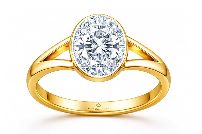 Oval American Diamond Energized Panchdhatu ring for men and women