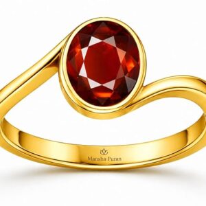 Natural Hessonite Gomed Gemstone Energized Panchdhatu Ring For Women