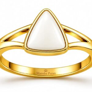 Triangle White Mangal Gemstone Energized Panchdhatu ring for men and women