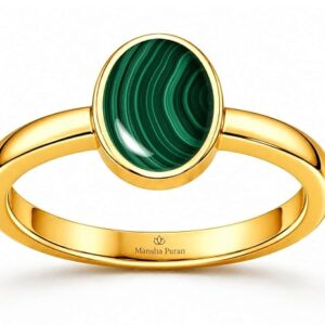 Natural Malachite Gemstone Energized Panchdhatu Plain ring for men & women