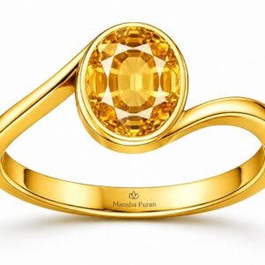 Natural Citrine Gemstone Energized Panchdhatu Ring for Women