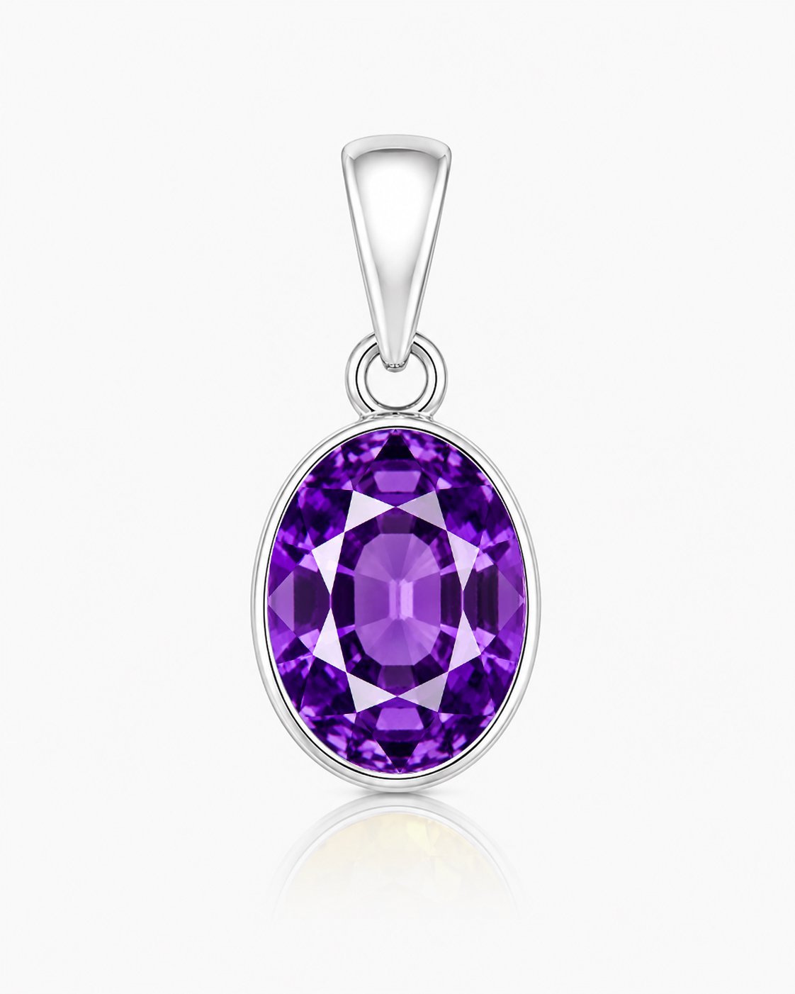 Divya Shakti Amethyst Kataila Energized Gemstone Silver Pendant Natural AAA Quality