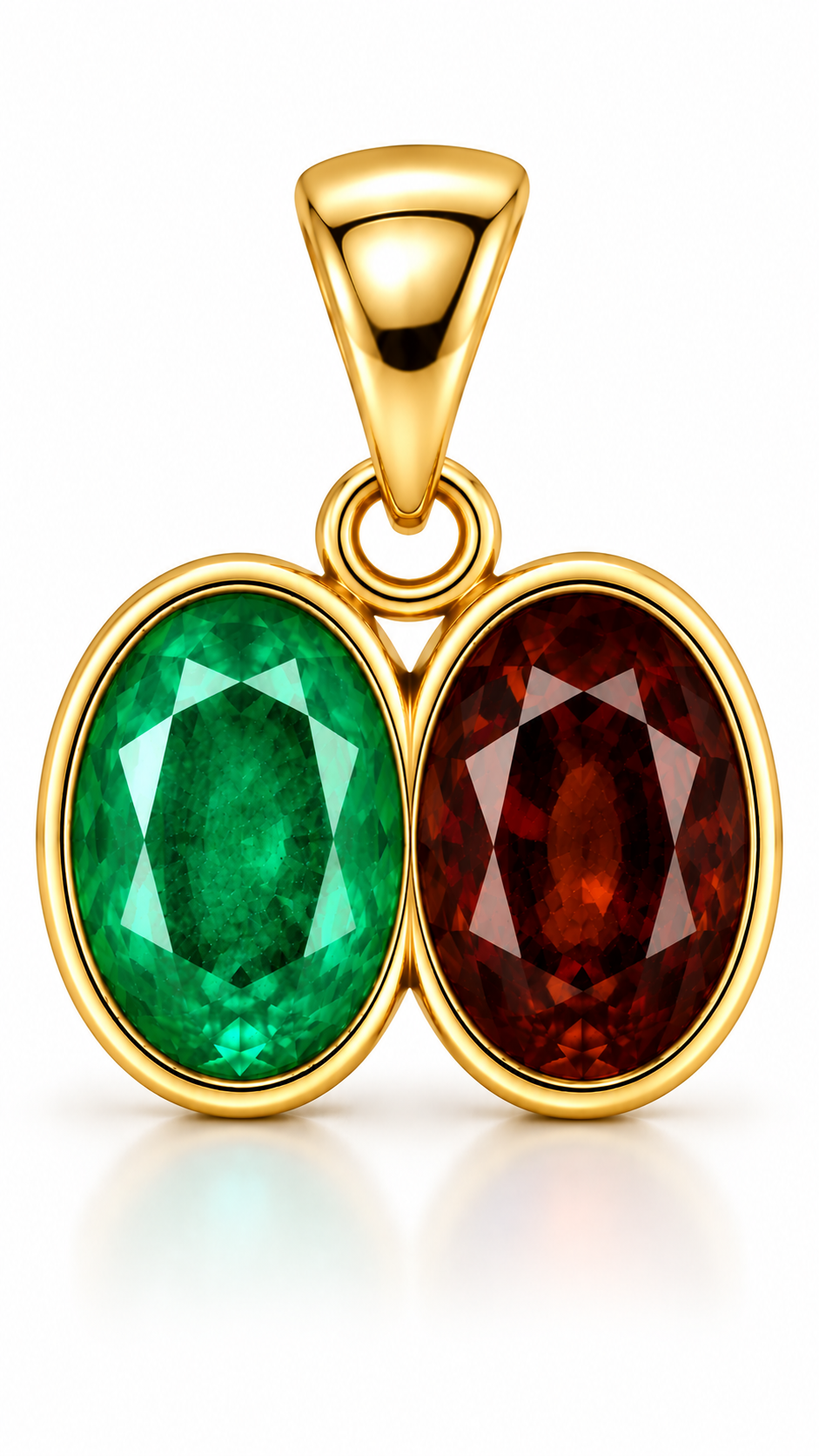 Divya Shakti Emerald (Panna) & Hessonite (Gomed) Panchadhatu Dual Pendant for Intelligence & Ambition