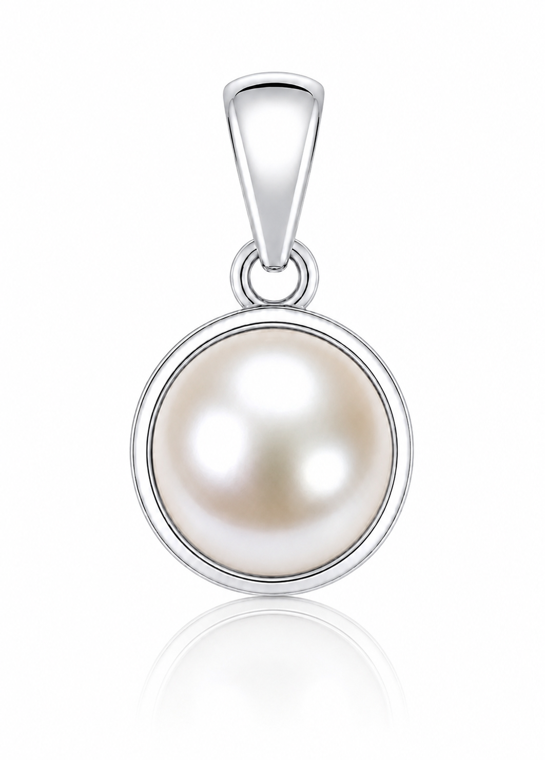 Divya Shakti Pearl Moti Energized Gemstone Silver Pendant Natural AAA Quality