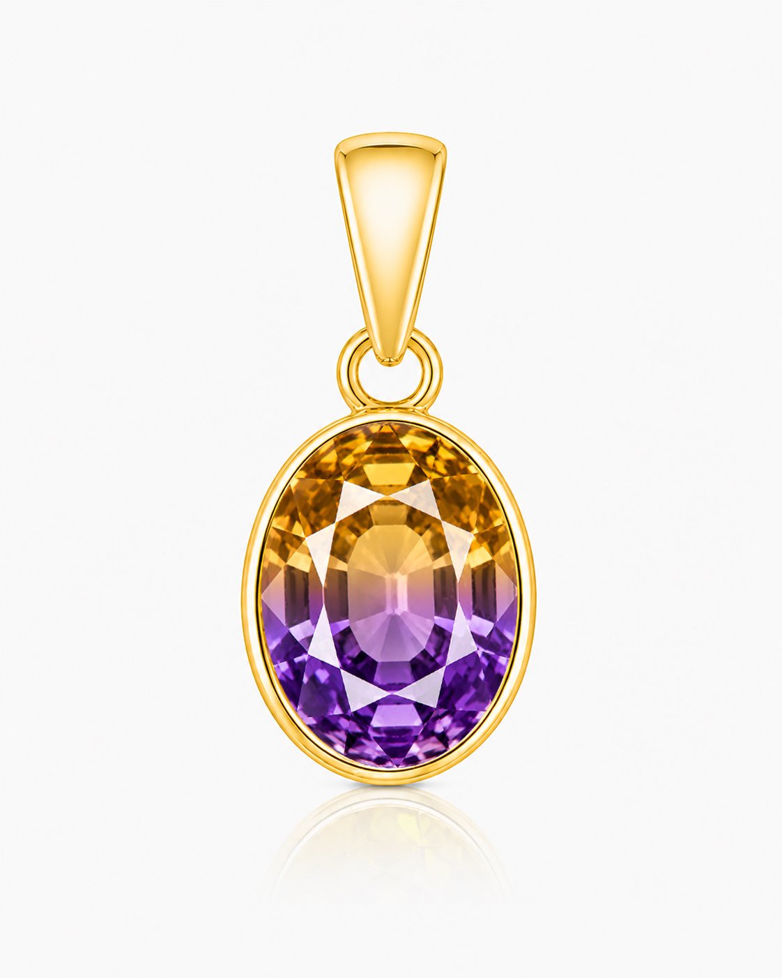 Divya Shakti Ametrine Energized Gemstone Panchadhatu Pendant Natural AAA Quality