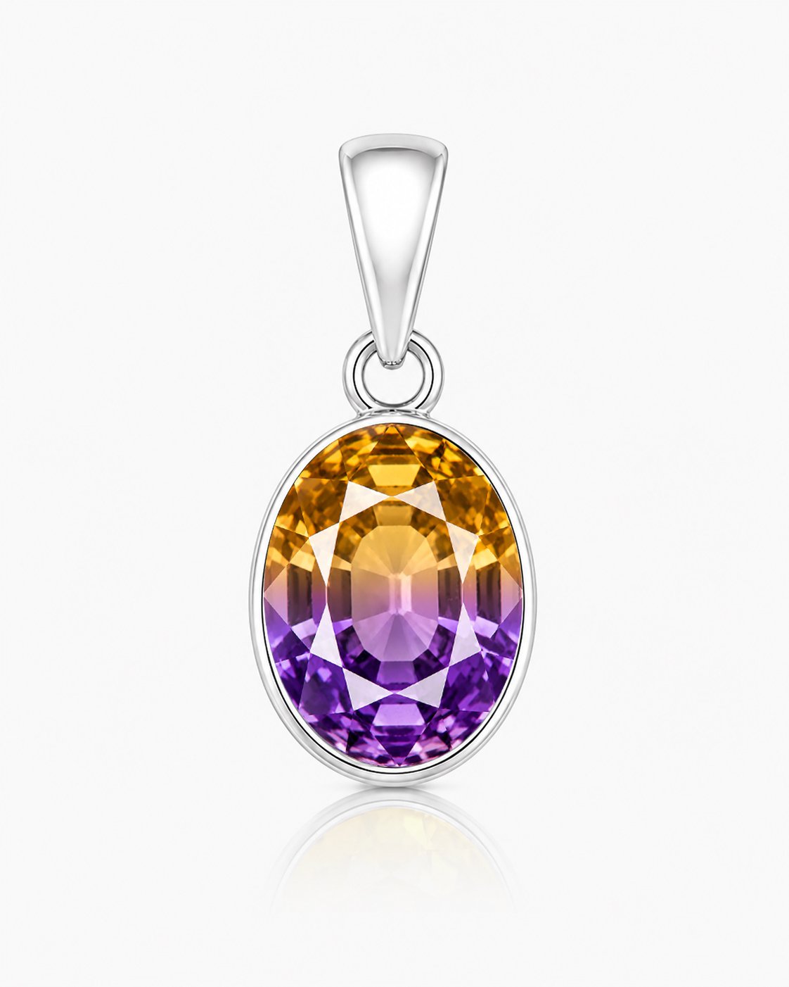 Divya Shakti Ametrine Energized Gemstone Silver Pendant Natural AAA Quality
