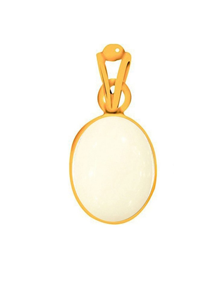 Divya Shakti Oval White Coral White Munga Energized Gemstone Panchadhatu Pendant Natural AAA Quality