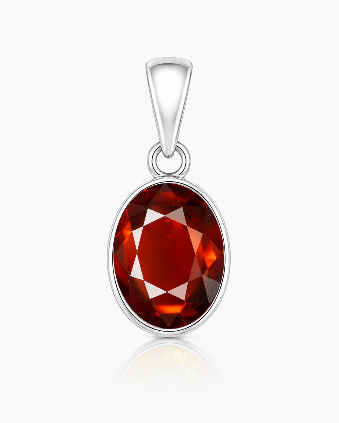 Divya Shakti Hessonite Gomed Energized Gemstone Silver Pendant Natural AAA Quality