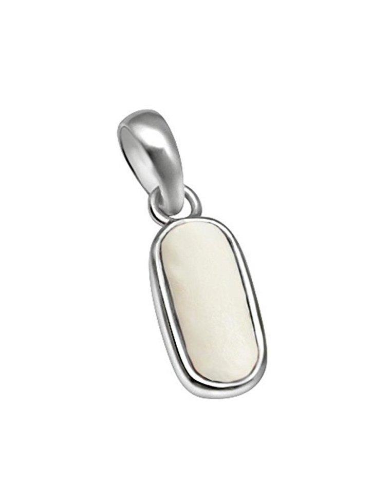 Divya Shakti Italian White Coral White Munga Energized Gemstone Silver Pendant Natural AAA Quality
