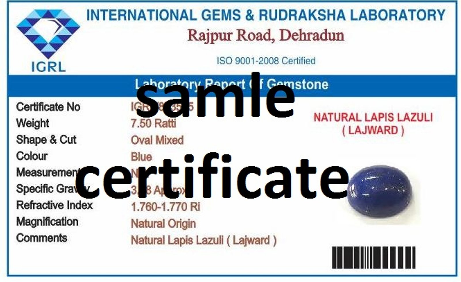Divya Shakti Lapis Lazuli / Lajward Gemstone 22K Pure Gold Pendant Natural AAA Quality - Image 2