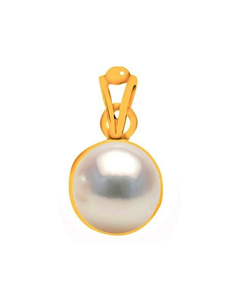 Divya Shakti Pearl / Moti Gemstone 22K Pure Gold Pendant Natural AAA Quality