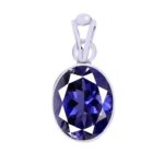 Divya Shakti Iolite Neeli Energized Gemstone Silver Pendant Natural AAA Quality