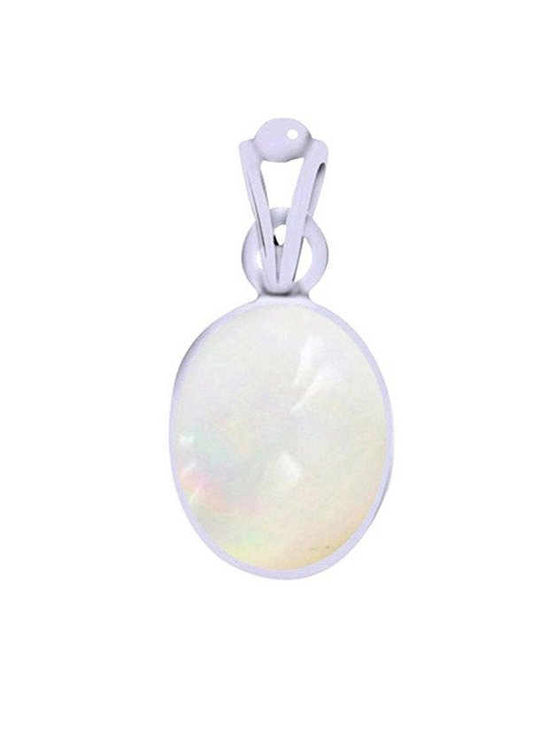 Divya Shakti Opal White Opal Energized Gemstone Silver Pendant Natural AAA Quality