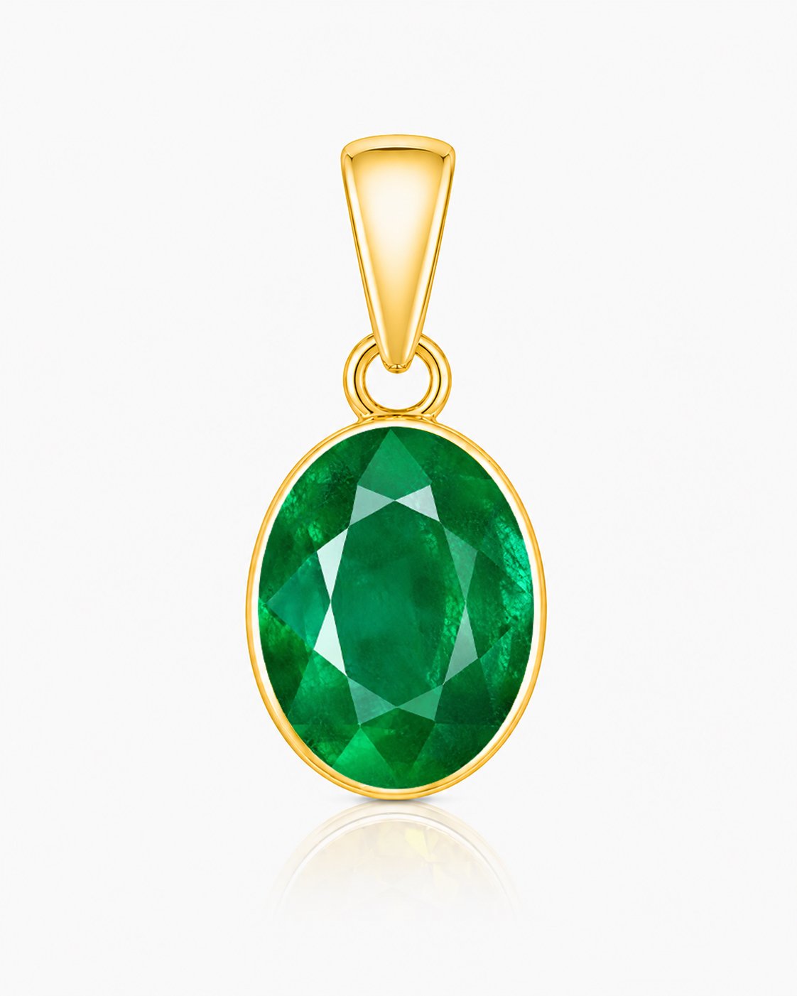 Divya Shakti Emerald / Panna Gemstone 22K Pure Gold Pendant Natural AAA Quality