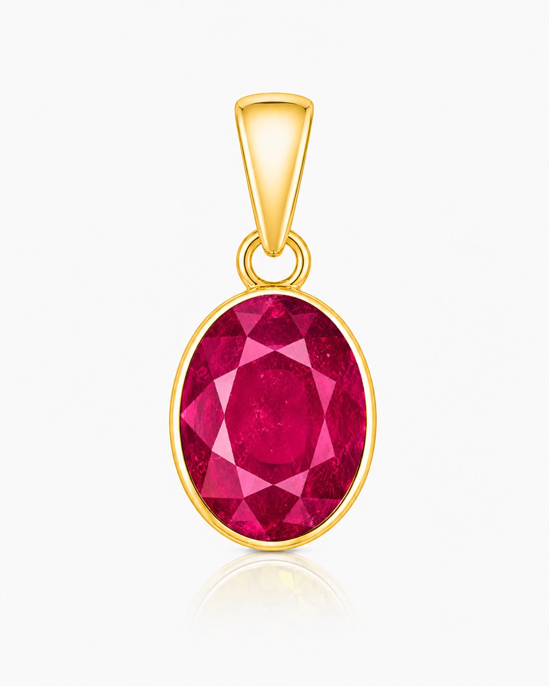 Divya Shakti Ruby / Manik Gemstone 22K Pure Gold Pendant Natural AAA Quality