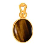 Divya Shakti Tigers Eye Chitti Energized Gemstone Panchadhatu Pendant Natural AAA Quality