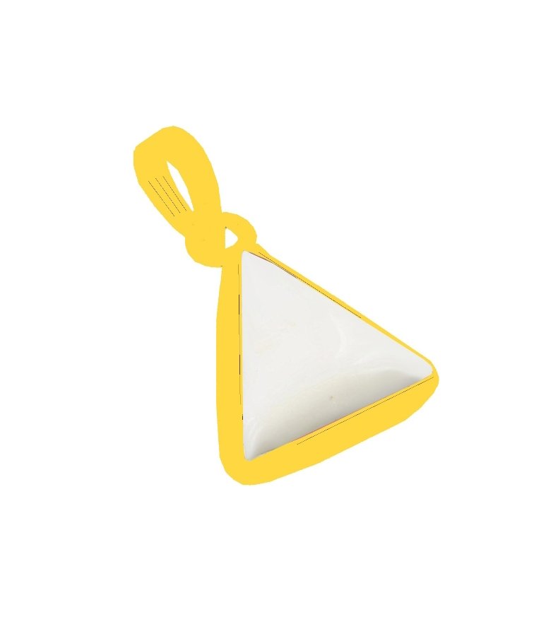 Divya Shakti Triangle White Coral / White Munga Gemstone 22K Pure Gold Pendant Natural AAA Quality